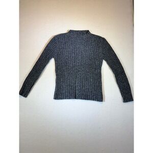 EMMA JAMES SPORT Women's Gray Ribbed Mock Neck Long Sleeve Sweater Top